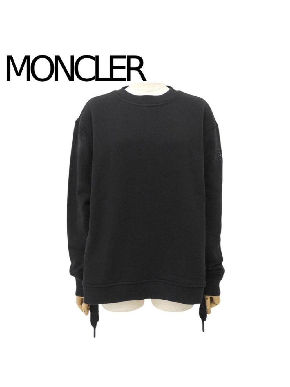 Moncler Rhinestone Logo Front and Back Paneled Sweatshirt Black XS